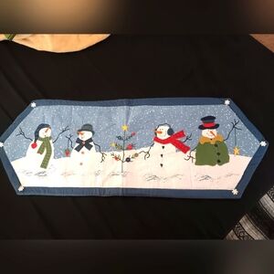 Xmas table runner, snowmen design